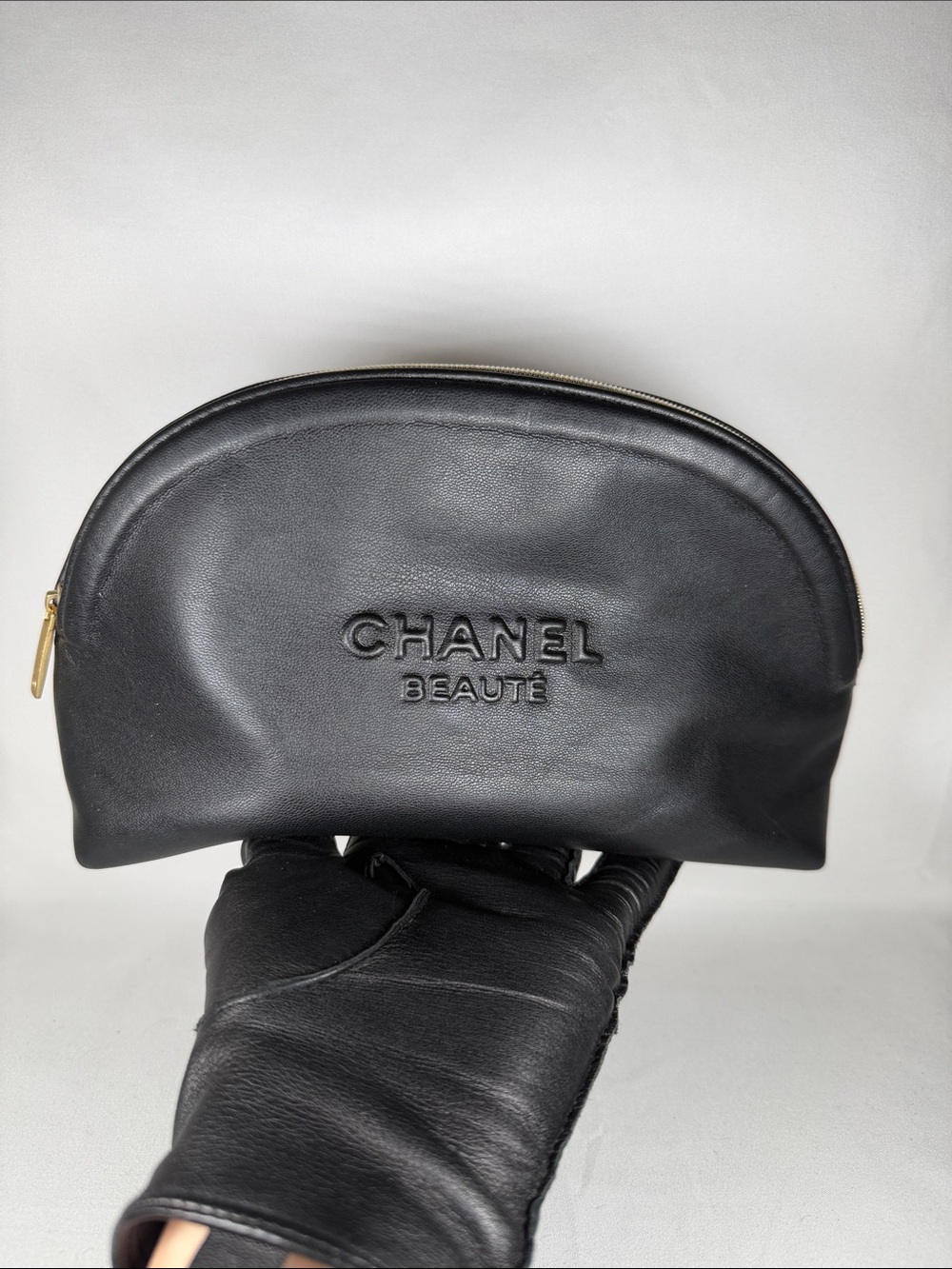 CHANEL Beauté Black Embossed Toiletry Pouch